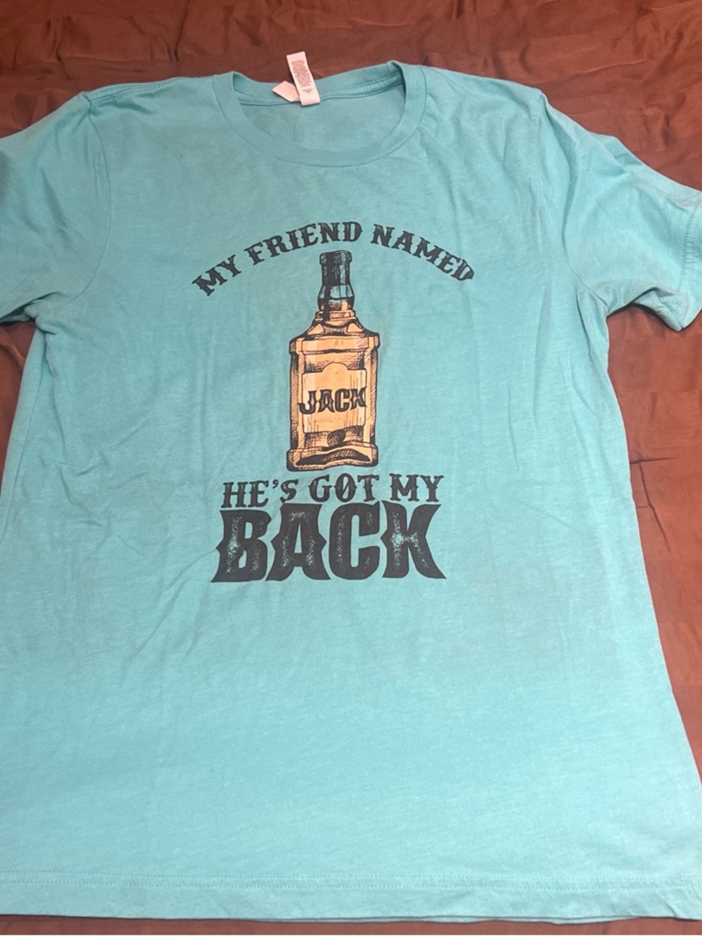 Light Teal Graphic Men's T-Shirt with Bottle Print